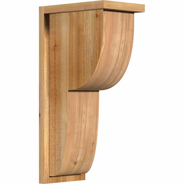 Ekena Millwork Crestline Rough Sawn Corbel w/Backplate, Western Red Cedar, 8"W x 12"D x 24"H COR08X12X24CRE01RWR - main
